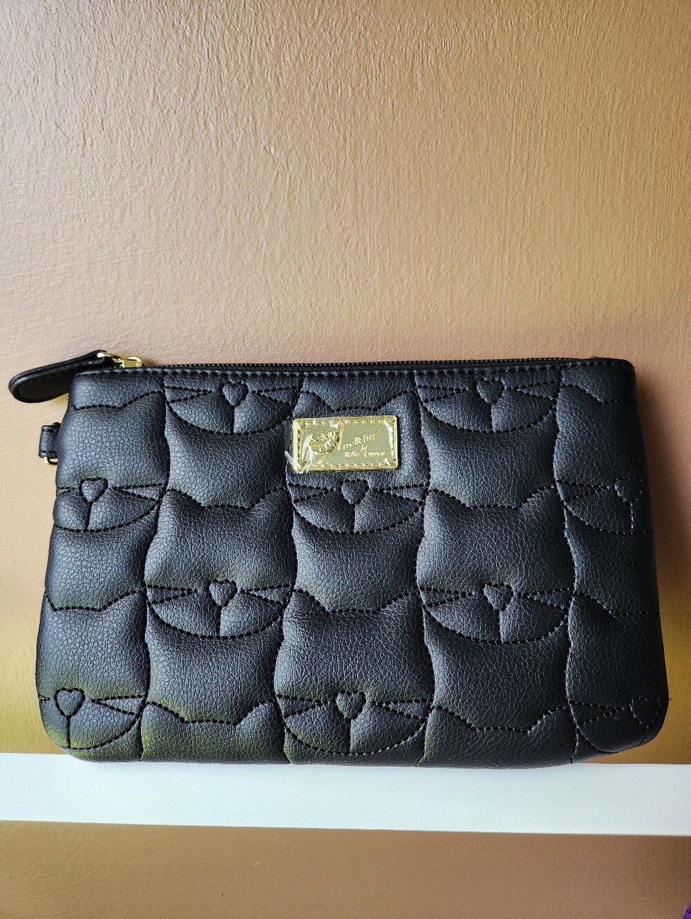 Betsey Johnson Makeup Pouch Quilted Cats